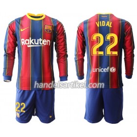 FC Barcelona Arturo Vidal 22 Kinder Heim Trikotsatz 2020/21 Langarm (+ Kurze Hosen)